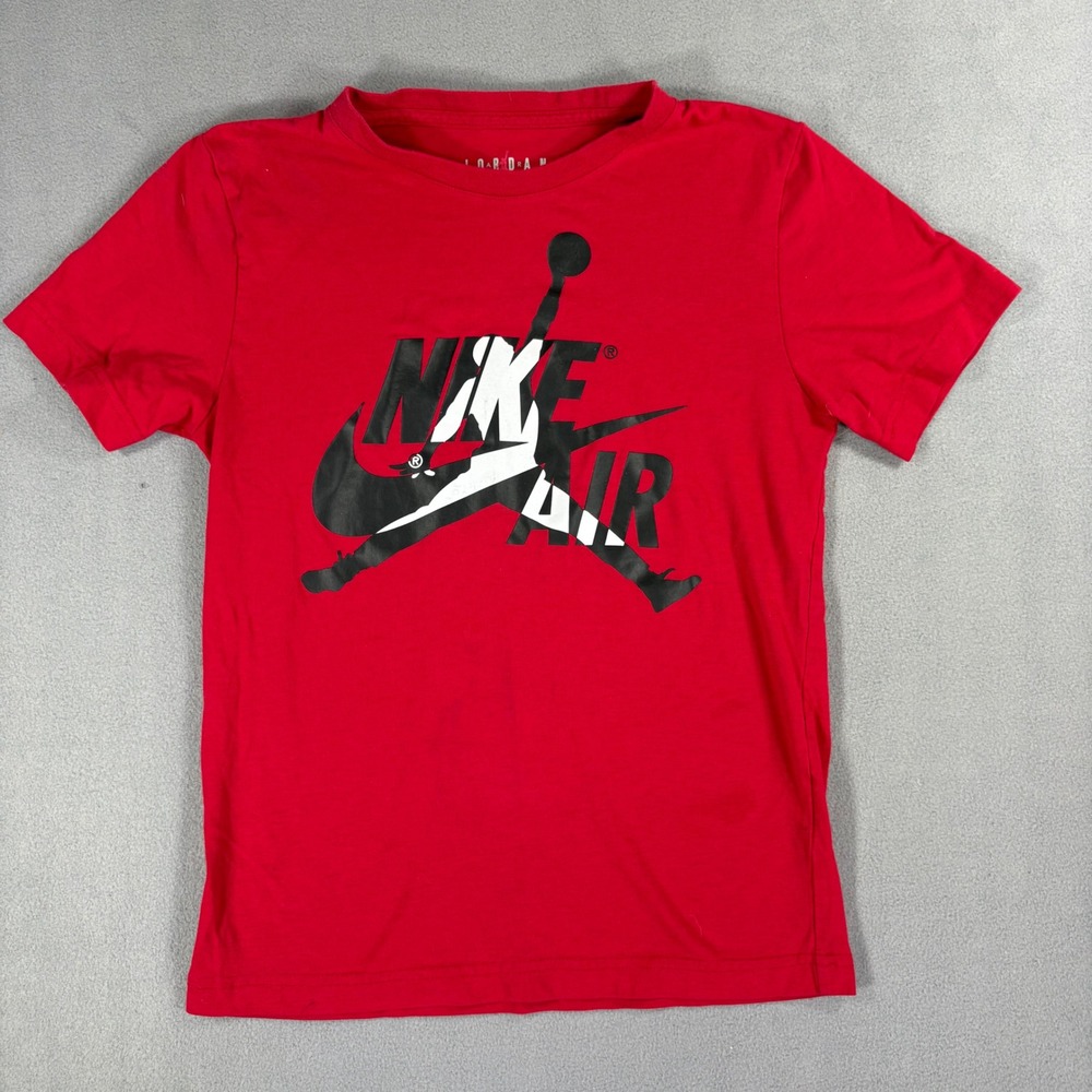 Jordan T-Shirt Kids Medium Red Excellent Nike Air Jumpman Graphic Tee